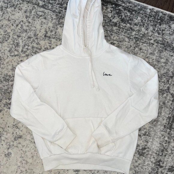 H&M Sweaters - White "Love" Sweatshirt